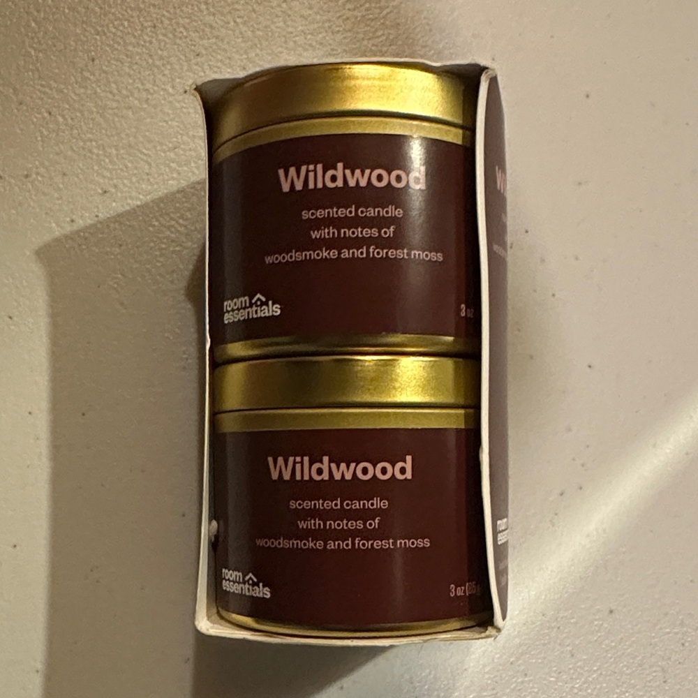 Room Essentials Wildwood Candle Set - Gold and Brown